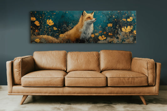 Enchanted Forest Fox and Wildflowers