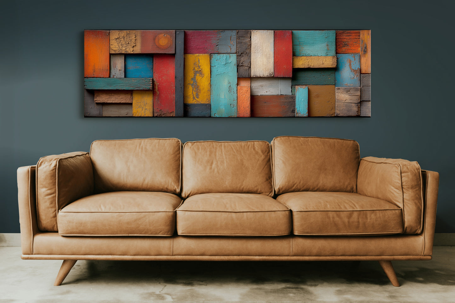 Rustic Colorful Wood Plank Abstract