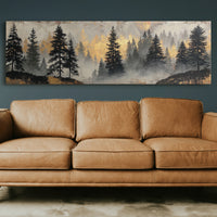 Golden Mist Through Pines