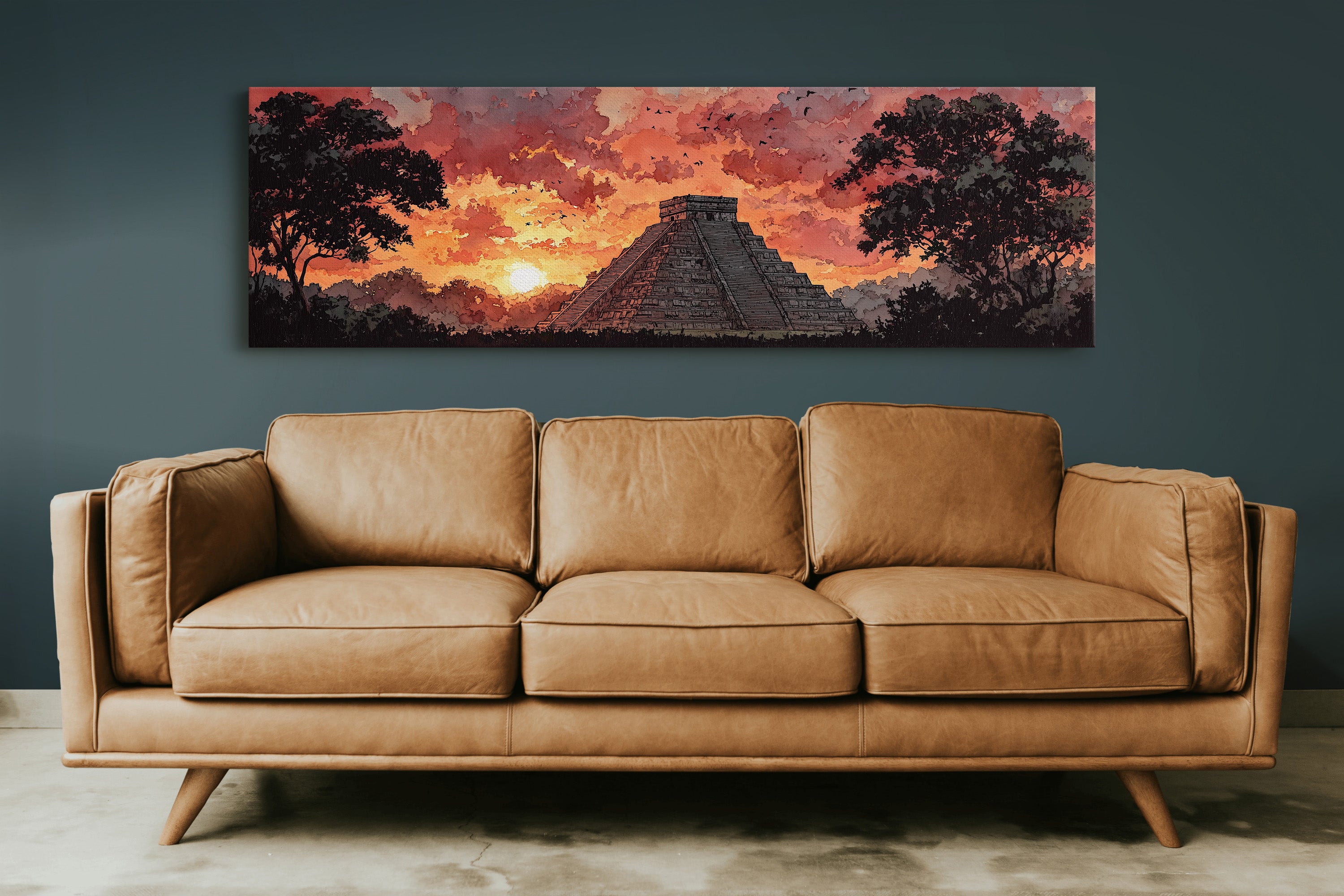 Sunset Over the Ancient Pyramid