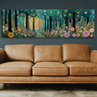 Golden Moon Through Enchanted Forest