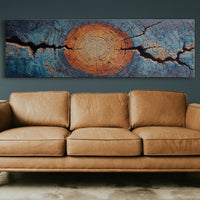 Blue and Copper Tree Ring Abstract