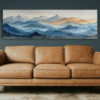 Misty Blue Mountain Range Landscape