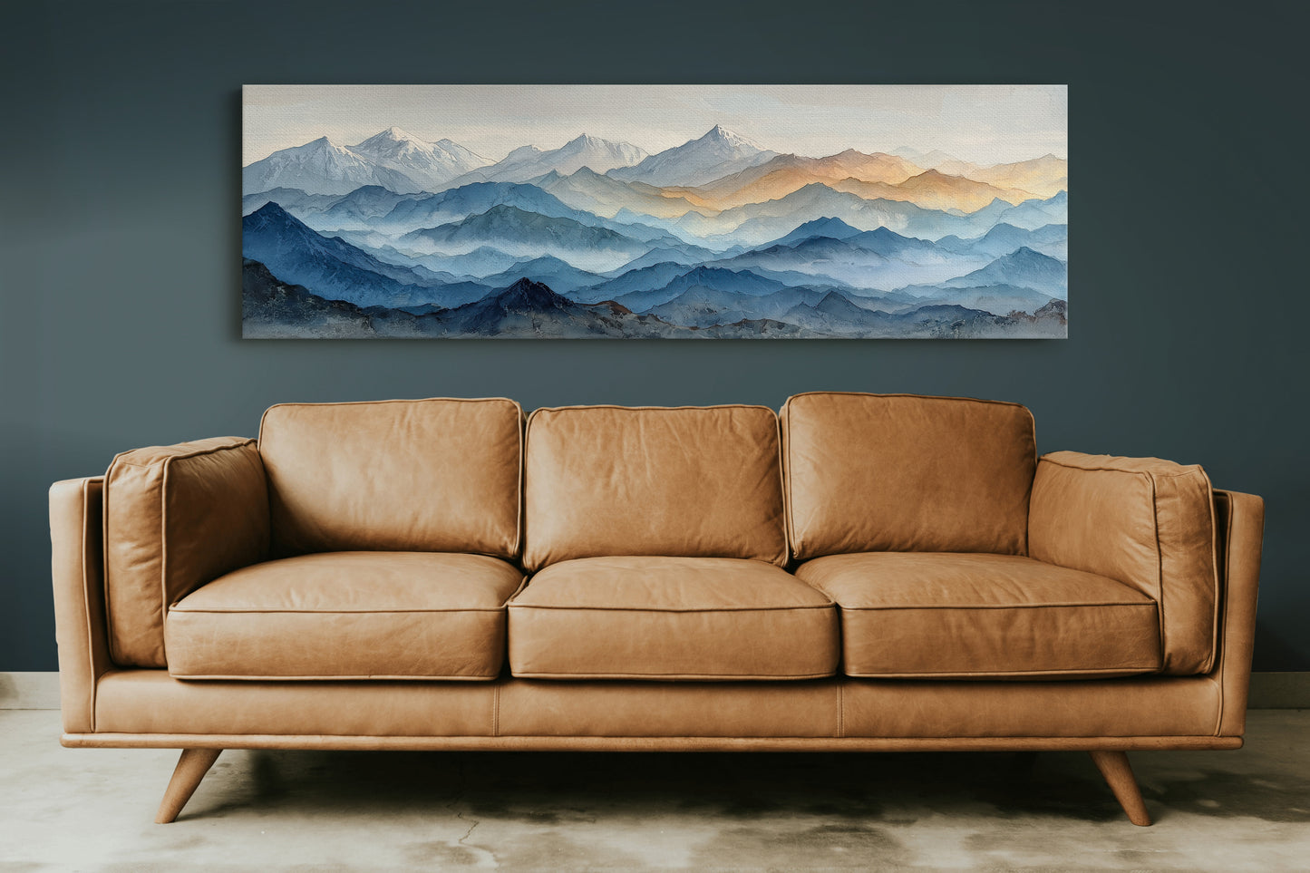Misty Blue Mountain Range Landscape