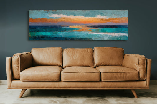 Abstract Ocean Sunset Horizon