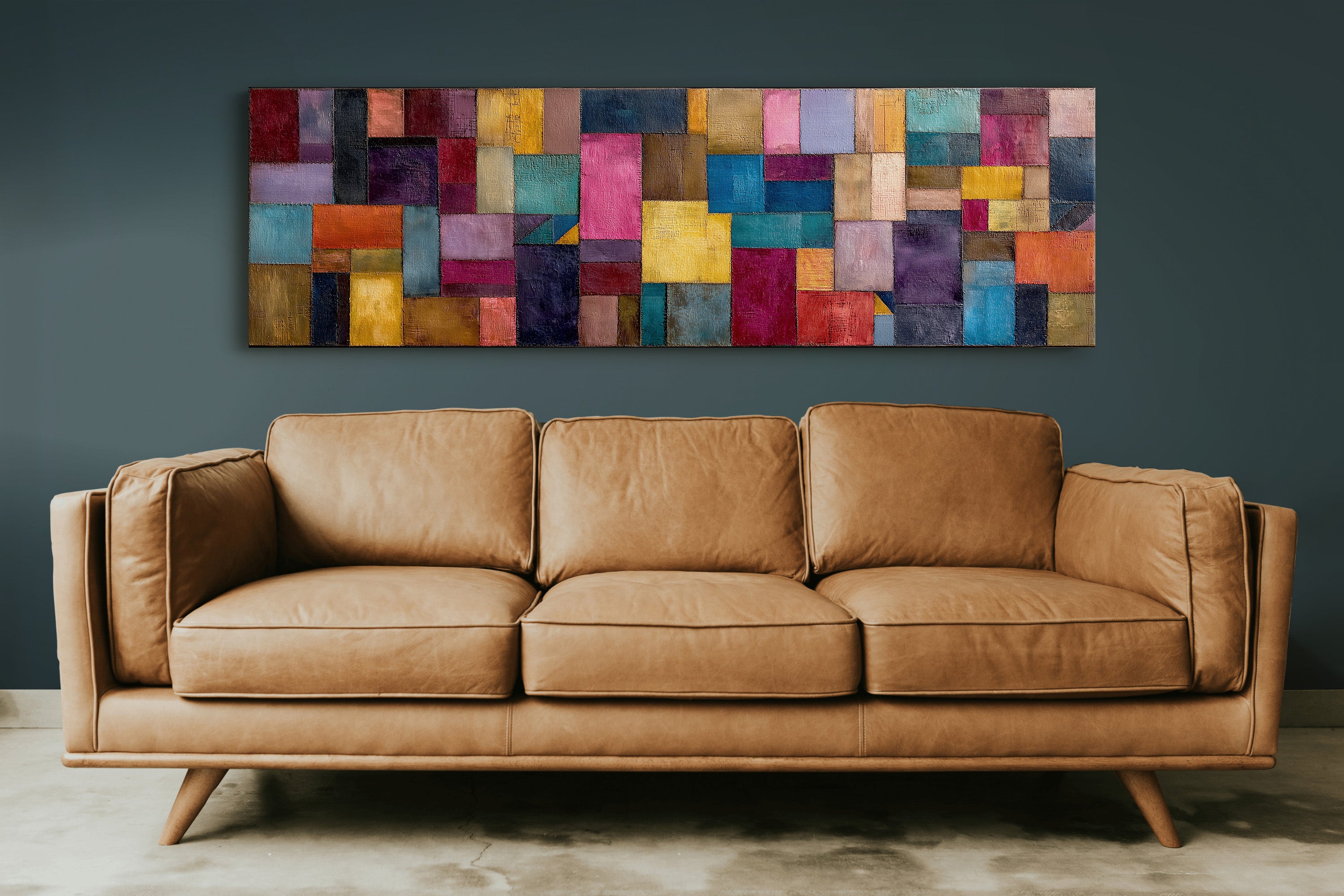 Color Block Abstract Geometric Wall Art
