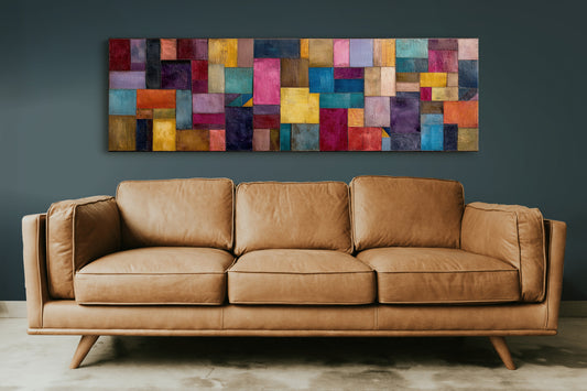 Color Block Abstract Geometric Wall Art