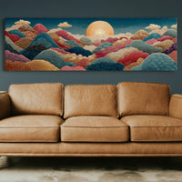 Ornate Sunrise Over Patterned Hills