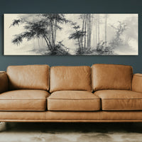Misty Bamboo Grove Ink Landscape