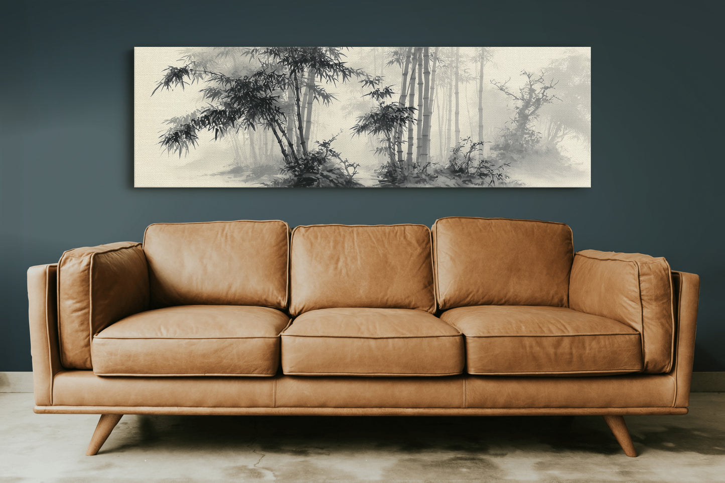 Misty Bamboo Grove Ink Landscape