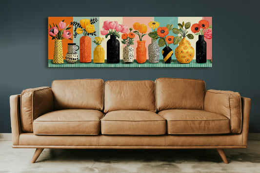 Vases of Sunlit Garden Color