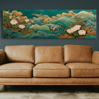 Golden Blooms Above Emerald Waves