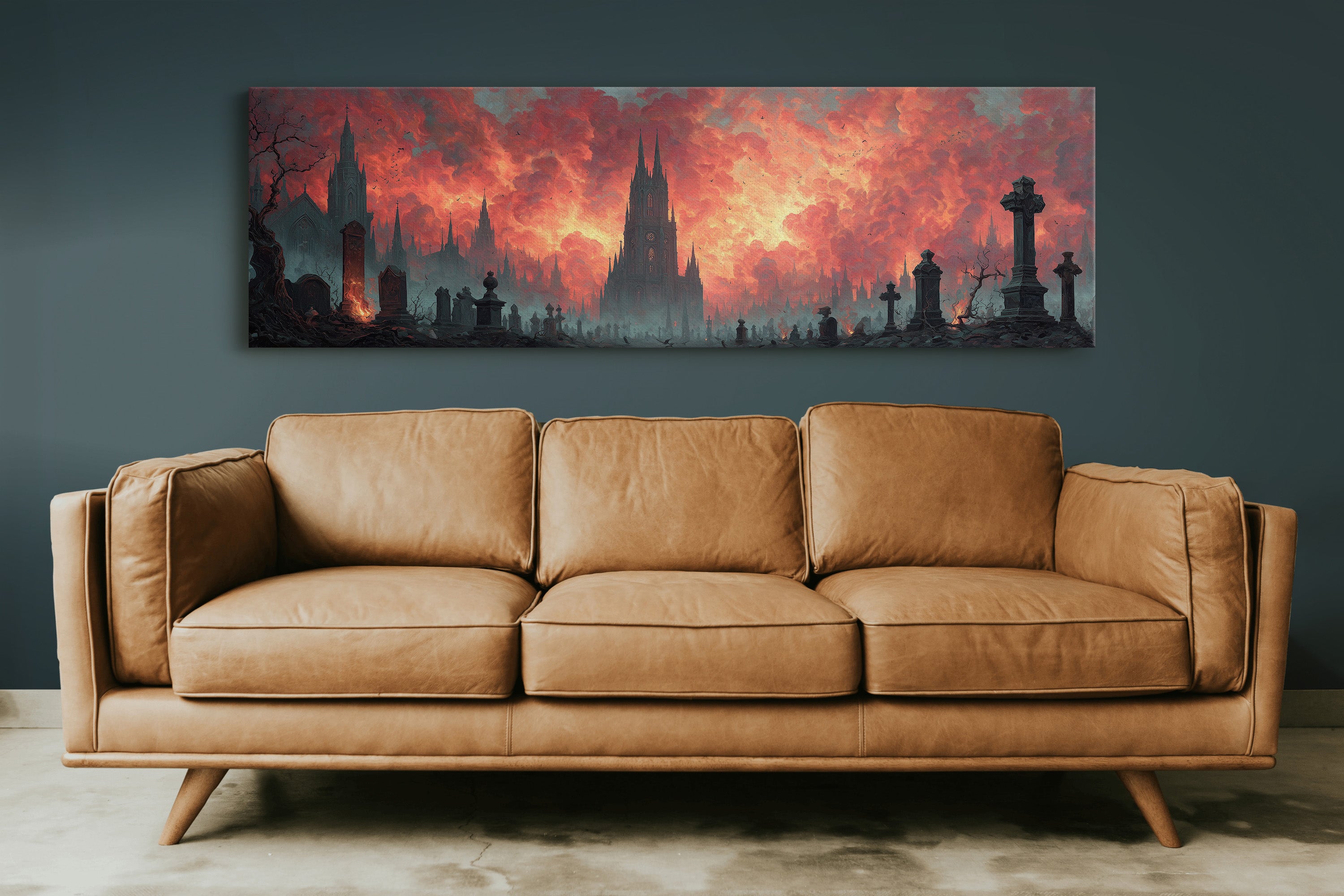 Cathedral Beneath a Burning Sky