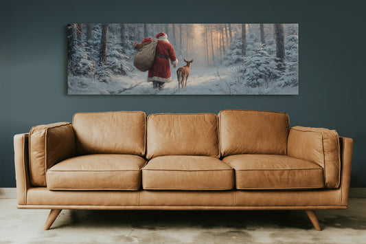 Santa’s Quiet Walk Through Winter Pines