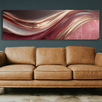 Flowing Copper Waves in Crimson Stone