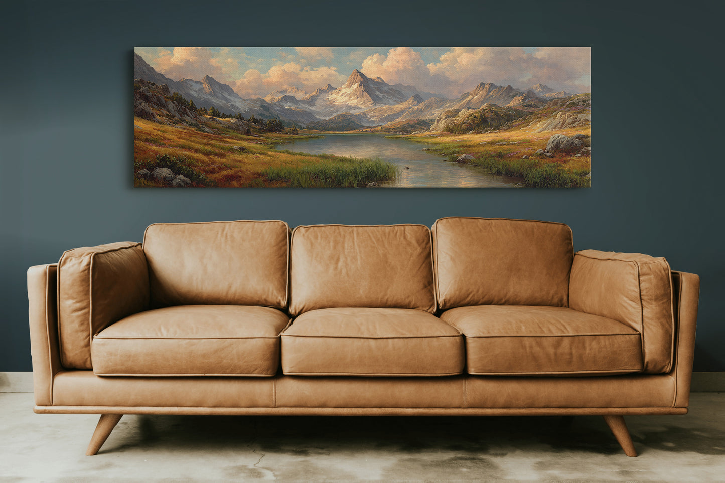 Golden Valley Beneath Alpine Peaks