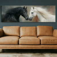 Black And White Horses In Quiet Harmony
