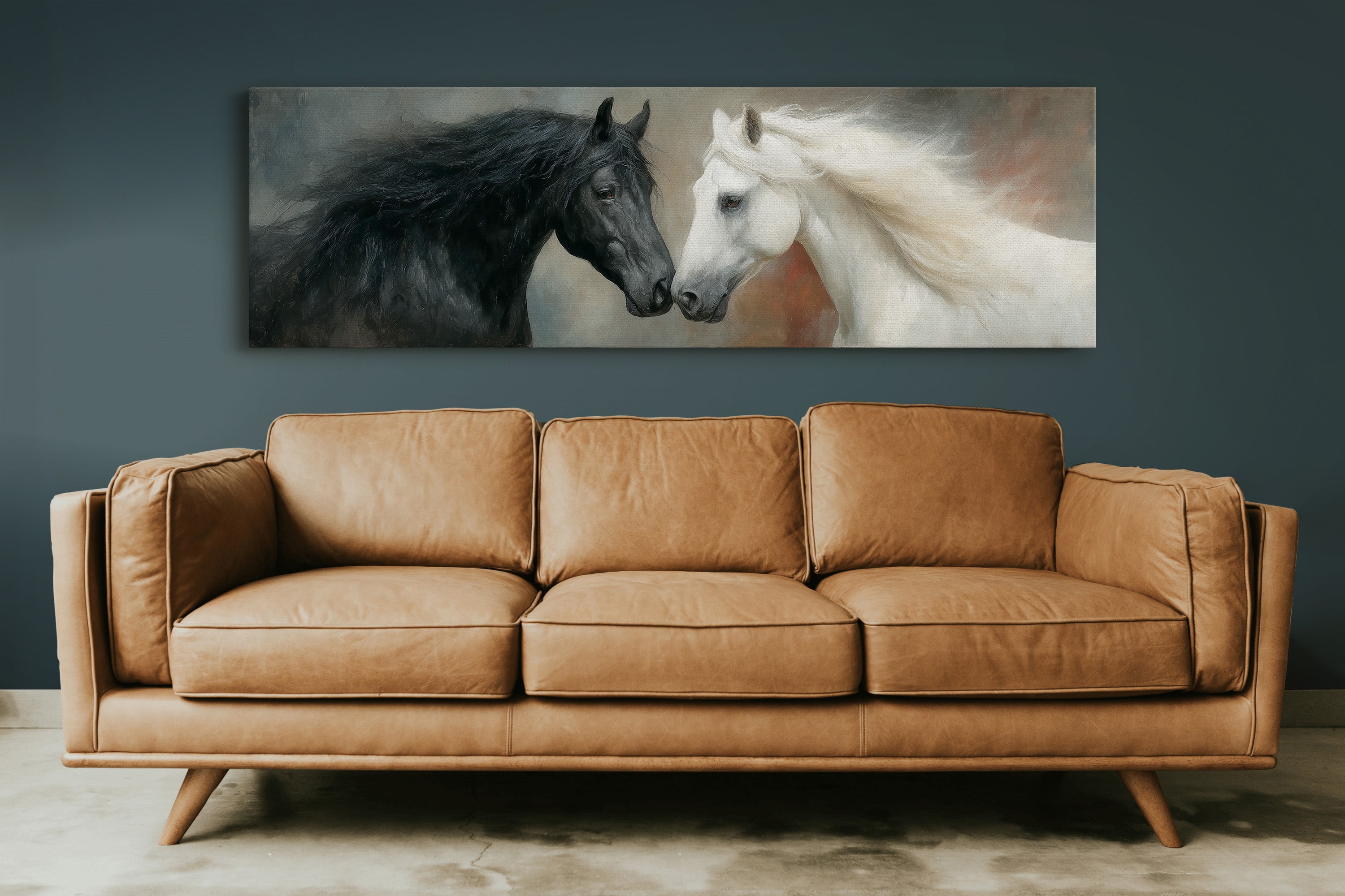 Black And White Horses In Quiet Harmony