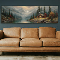 Cabin Glow In Misty Mountain Valley