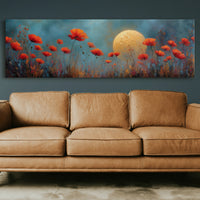 Moonlit Red Poppy Field Dreamscape