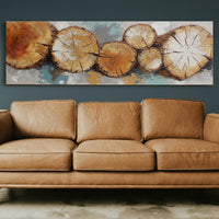 Rustic Wood Log Cross Section Wall Art
