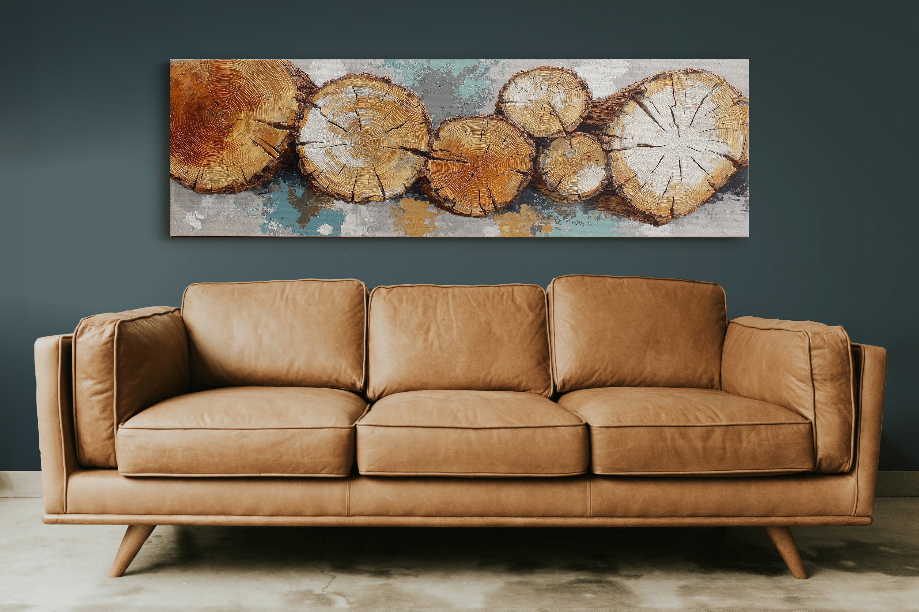 Rustic Wood Log Cross Section Wall Art