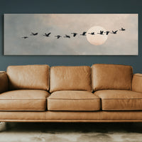 Wild Geese Crossing The Pale Moon