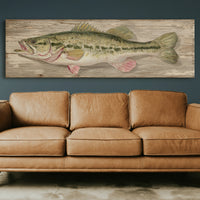 Largemouth Bass Over Rustic Wood