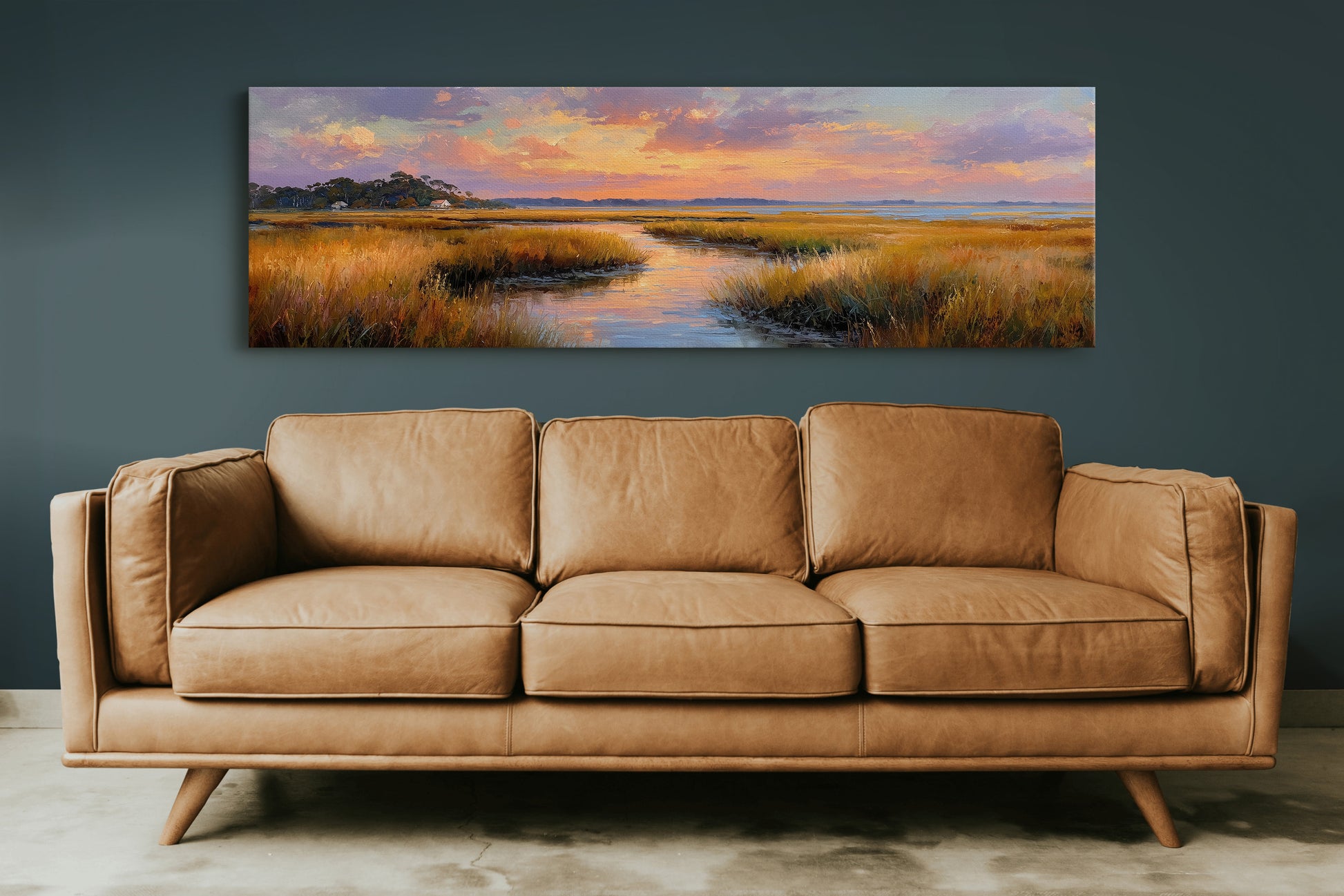Golden Marsh Beneath A Painted Sky