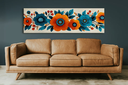 Bold Blooms in Autumn Blue