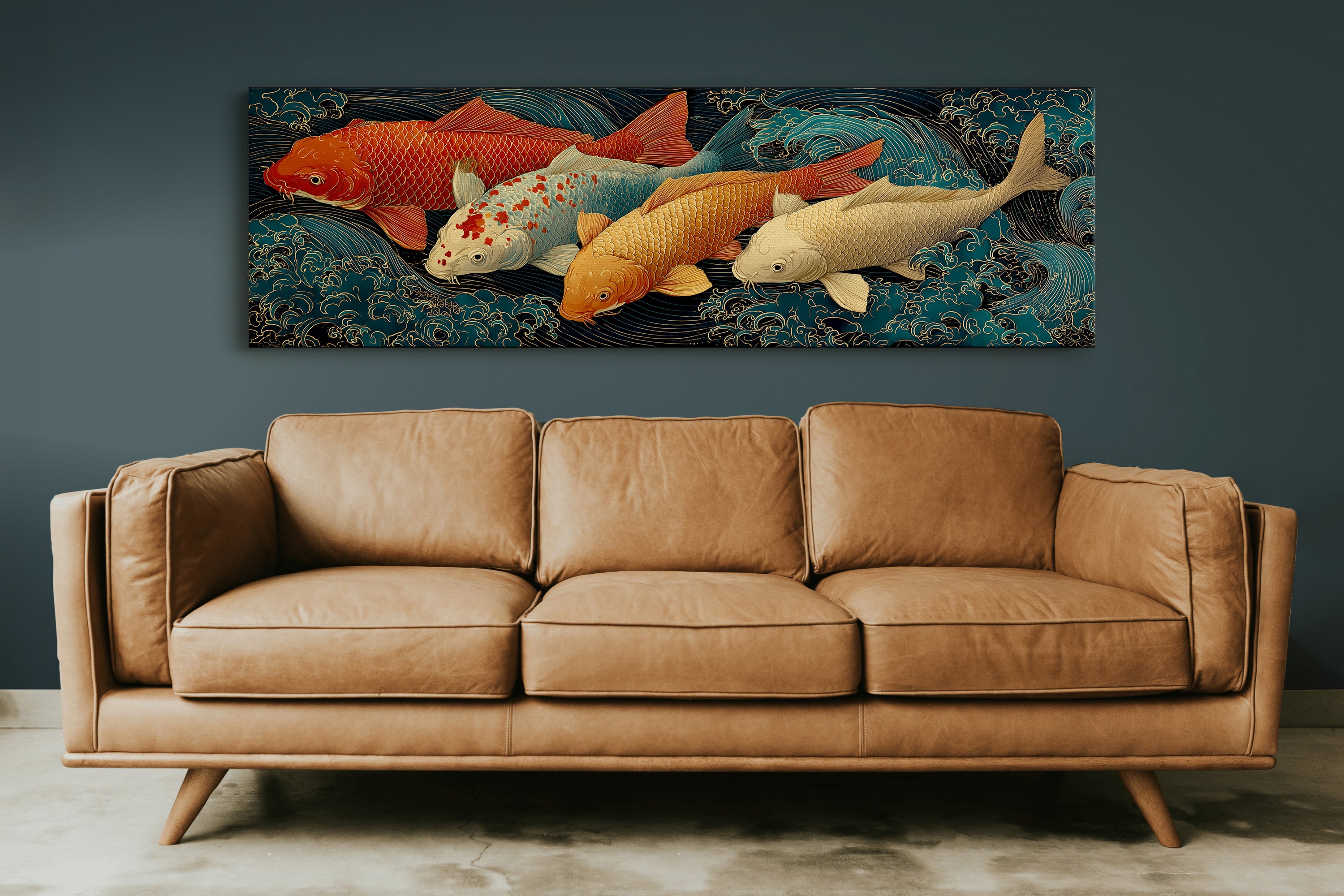 Koi Beneath the Midnight Waves