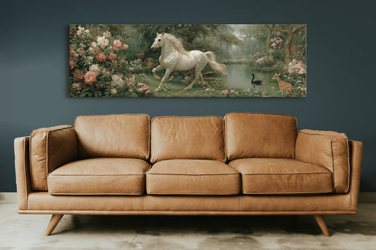 White Stallion In The Secret Garden