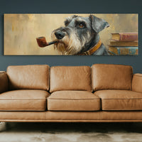 Scholarly Schnauzer With Pipe