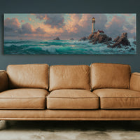 Lighthouse at Stormy Sunset