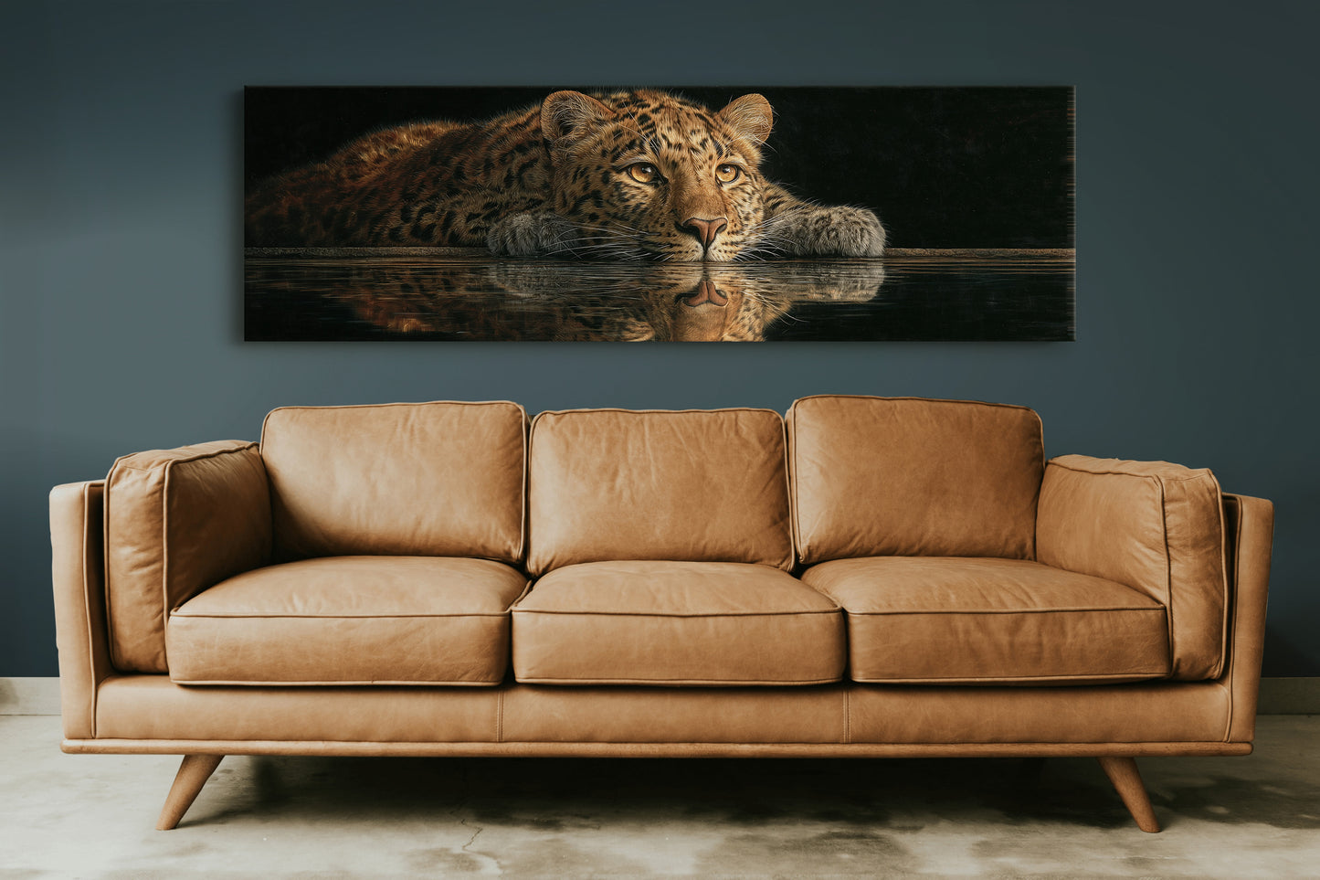 Resting Leopard Reflection