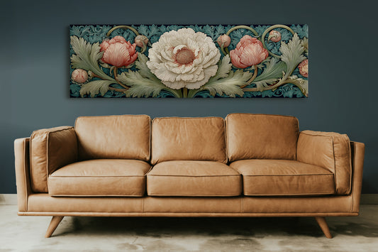 Vintage Peony Blooming Garden