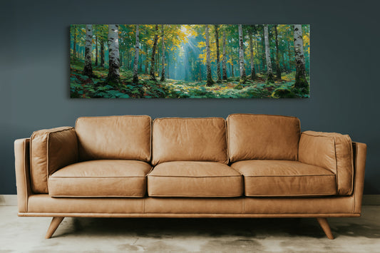 Sunlit Birch Forest