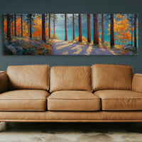 Autumn Forest Path Overlooking Turquoise Lake