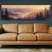 Sunrise Through the Misty Pines