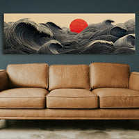 Waves Gather Before the Red Sun