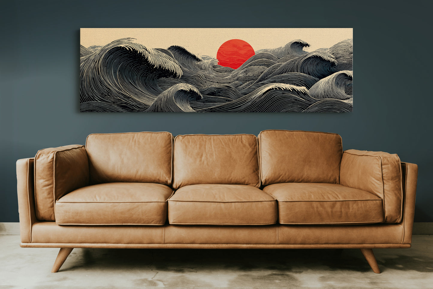 Waves Gather Before the Red Sun