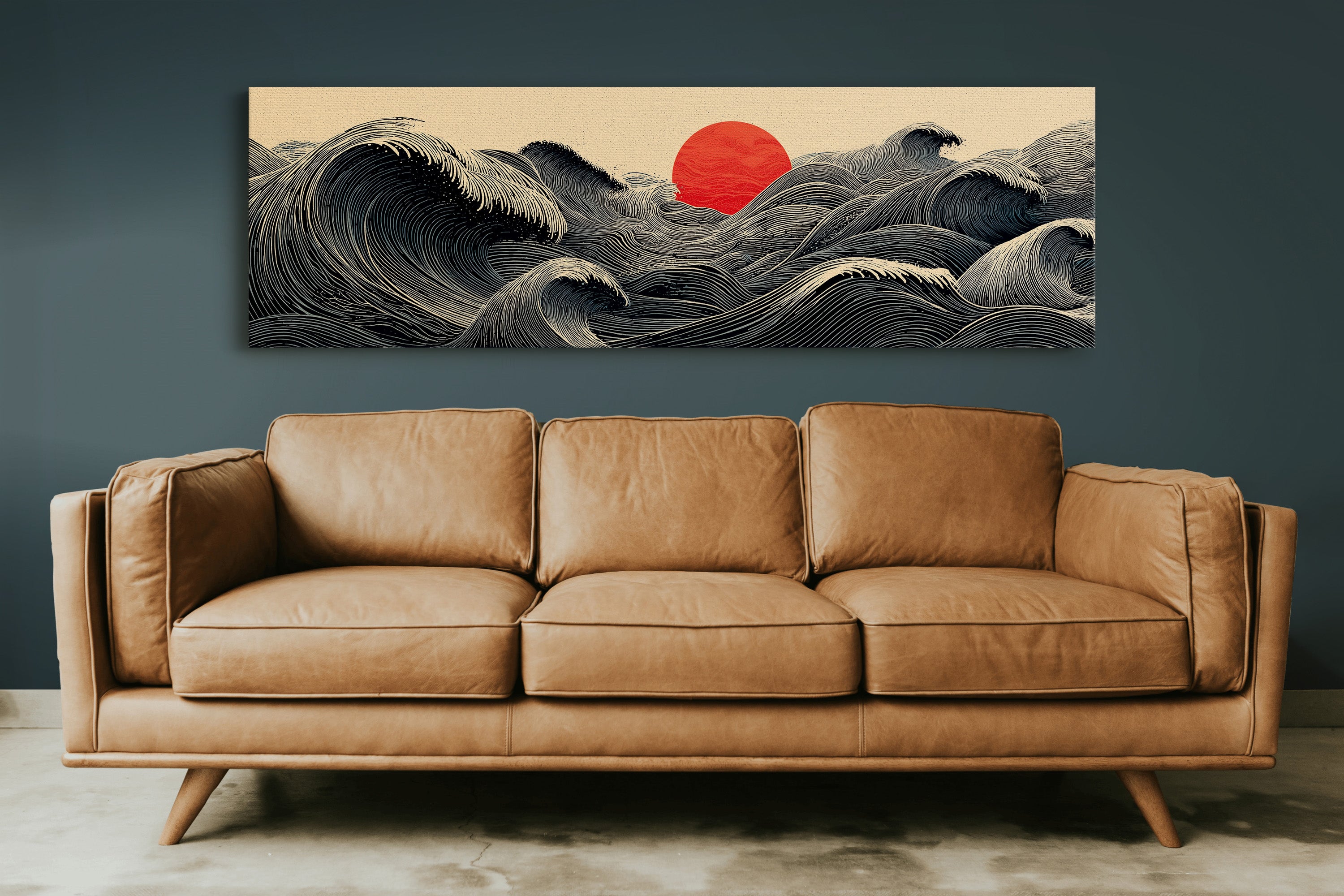 Waves Gather Before the Red Sun