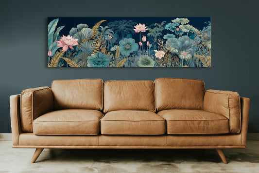 Lotus Garden Under Midnight Blue