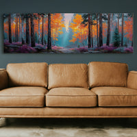 Firelight Through the Autumn Pines