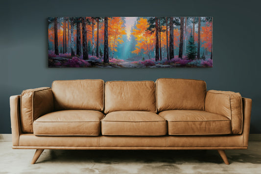 Firelight Through the Autumn Pines