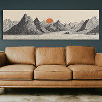 Sun Rises Over Carved Peaks