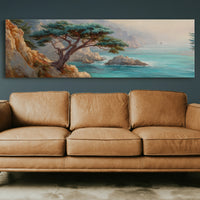 Windswept Tree Above Turquoise Shores