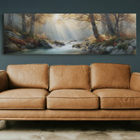 Sunbeams Over the Forest Stream