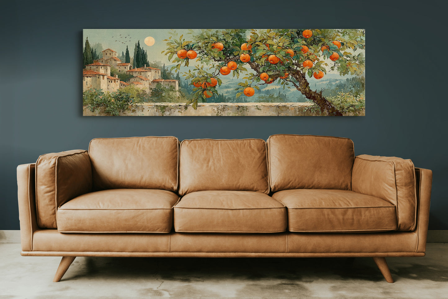 Orchard Moon Over Tuscan Hills