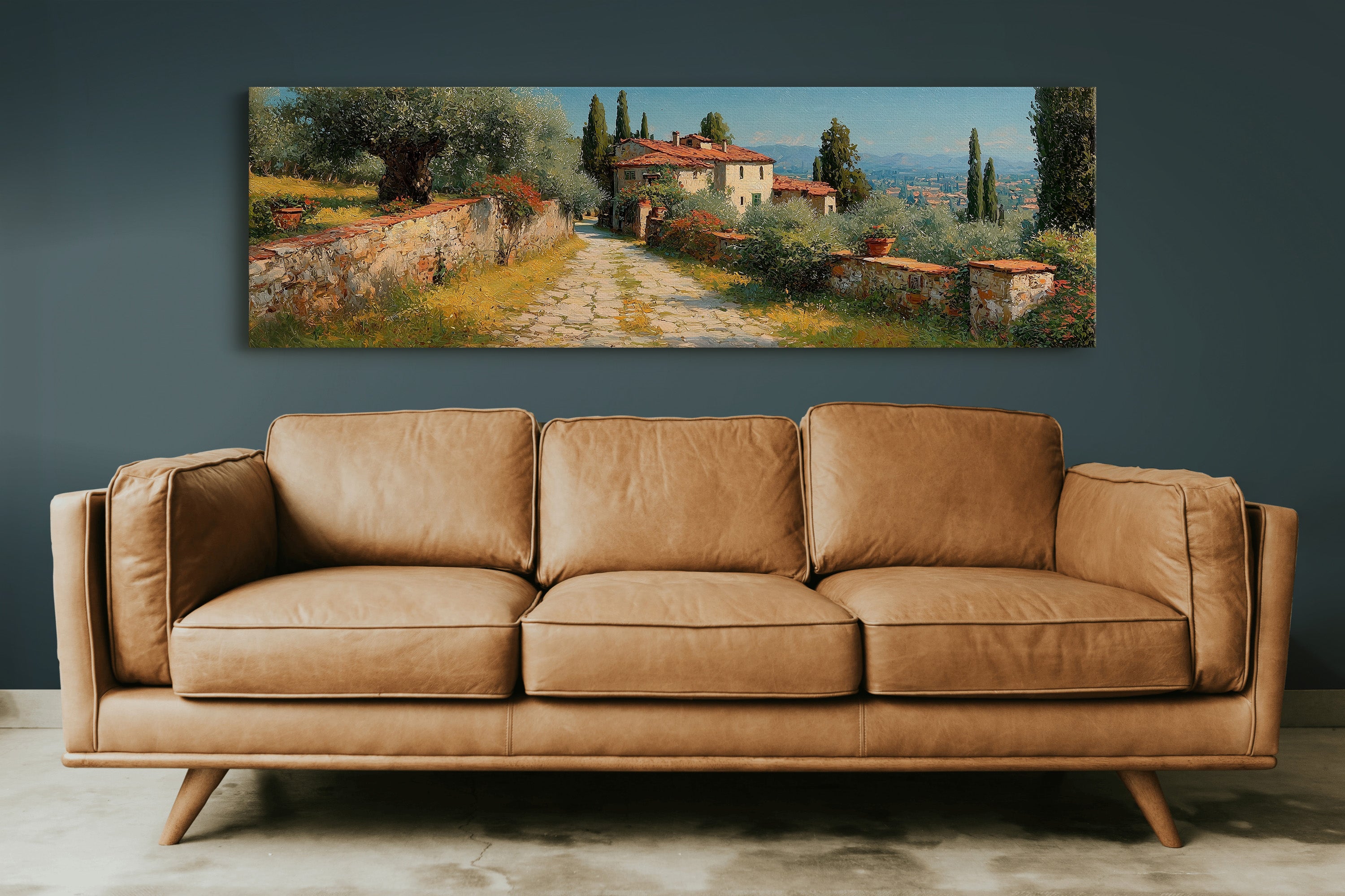 Tuscan Path Through Sunlit Olive Groves